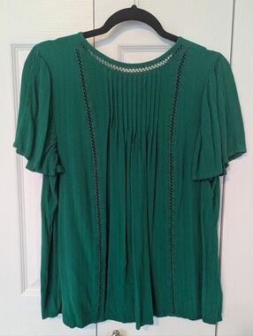 Knox Rose Flutter Sleeve Blouse Kelly Green Size Small